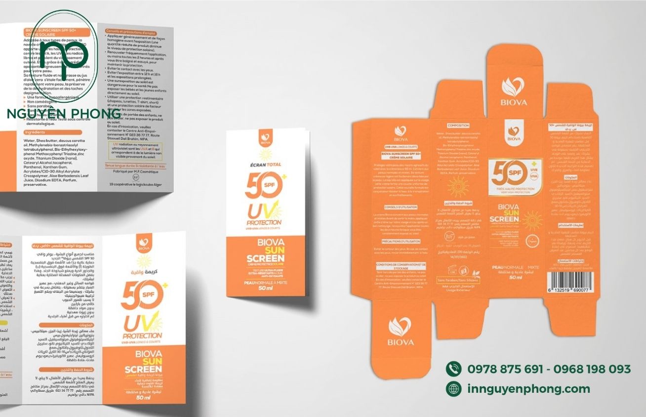 In hộp giấy đựng kem chống nắng chuẩn quy cách